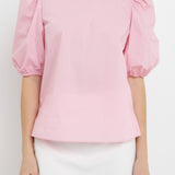 Poplin Puff Sleeve Top