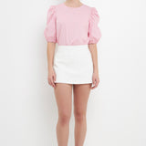 Poplin Puff Sleeve Top