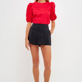 Poplin Puff Sleeve Top
