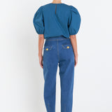 Poplin Puff Sleeve Top