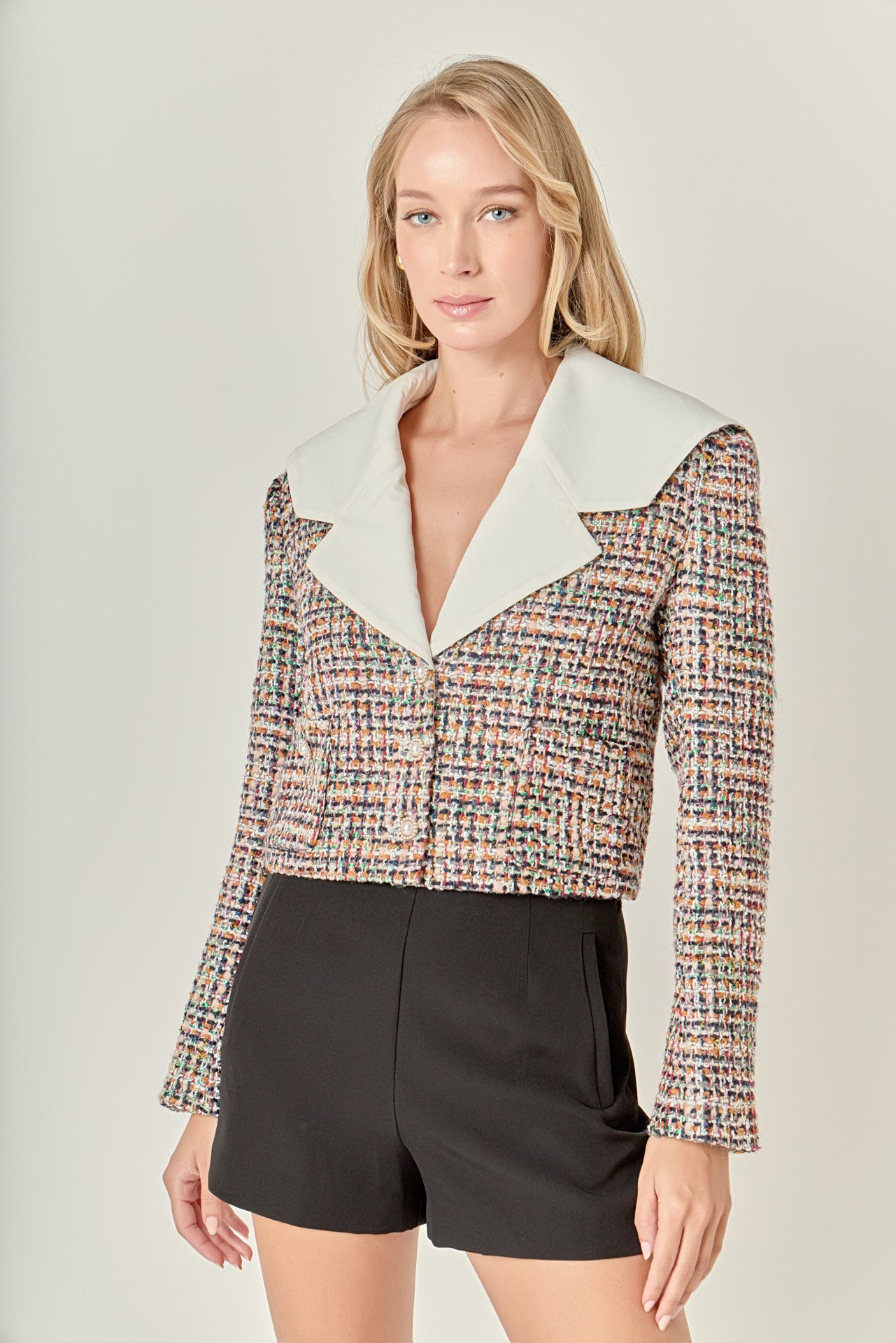 Tweed Jacket with Sailor Collar – English Factory