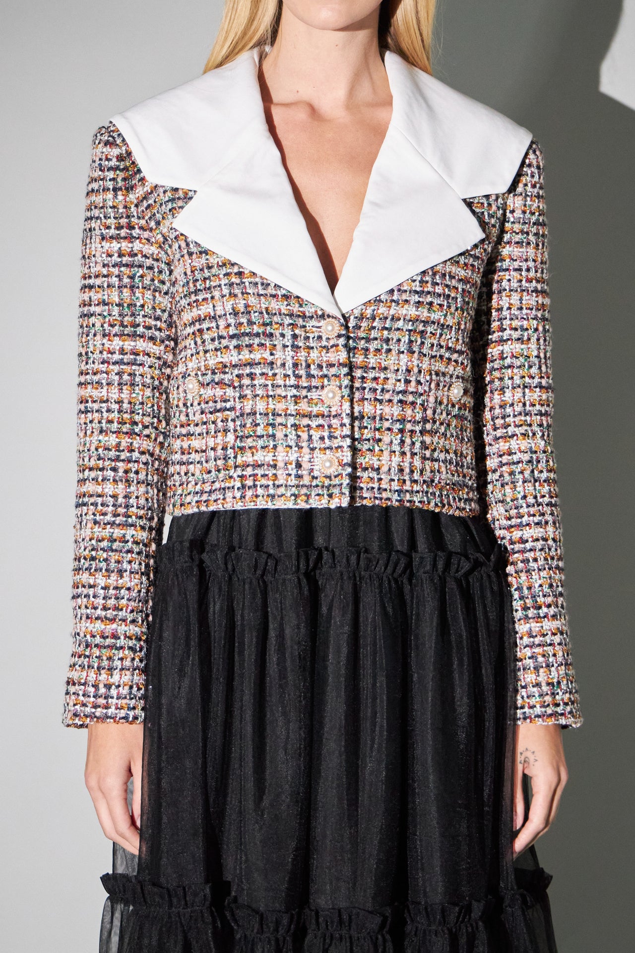 Tweed Jacket with Sailor Collar