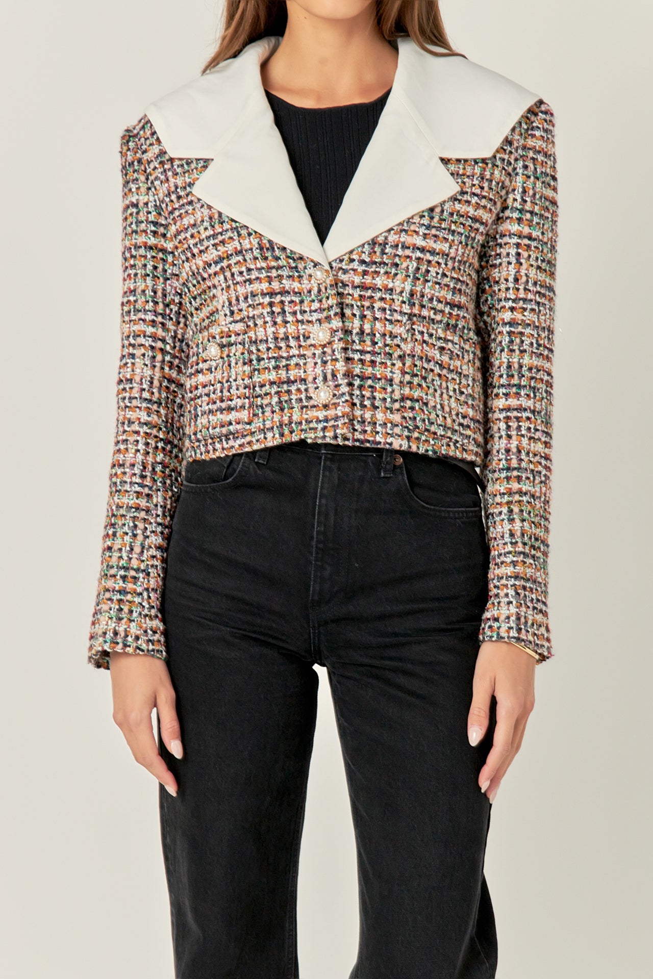 Tweed Jacket with Sailor Collar – English Factory