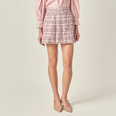 Tweed Pleated Skirt