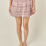 Tweed Pleated Skirt