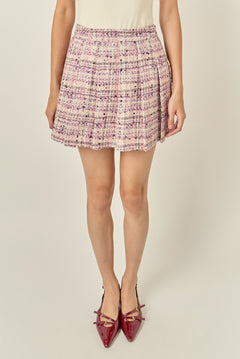 Tweed Pleated Skirt