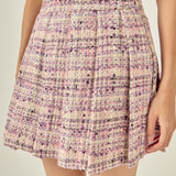 Tweed Pleated Skirt