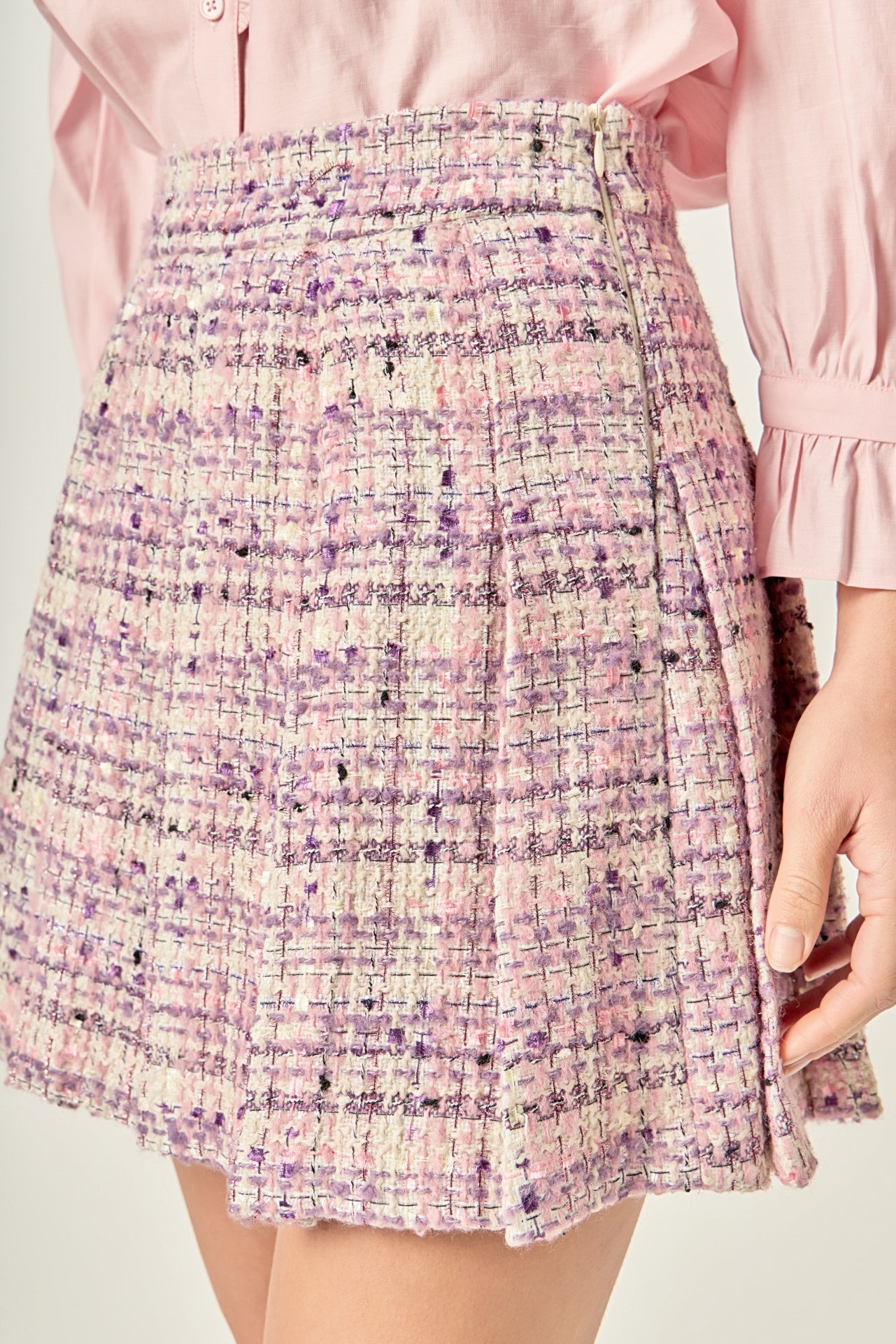 Tweed Pleated Skirt – English Factory
