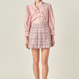 Tweed Pleated Skirt