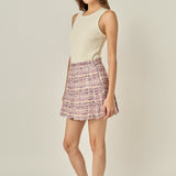 Tweed Pleated Skirt