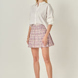 Tweed Pleated Skirt