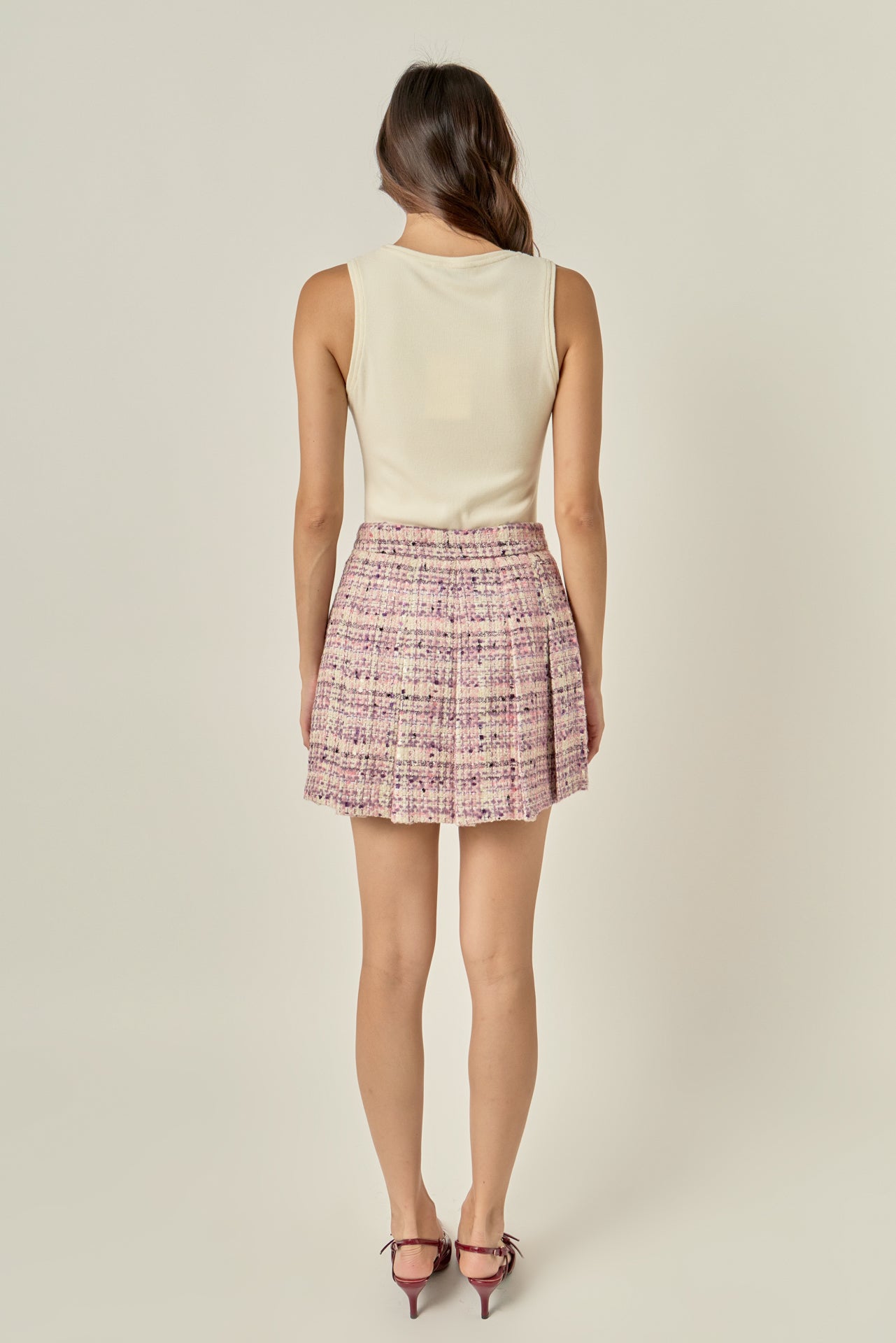 Tweed Pleated Skirt – English Factory