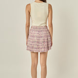 Tweed Pleated Skirt