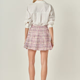 Tweed Pleated Skirt