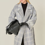 Premium Long Plaid Wrap Coat