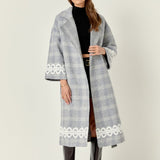 Premium Long Plaid Wrap Coat