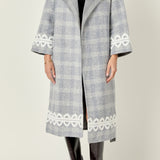 Premium Long Plaid Wrap Coat