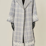 Premium Long Plaid Wrap Coat