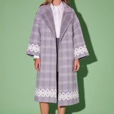 Premium Long Plaid Wrap Coat