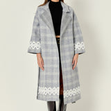 Premium Long Plaid Wrap Coat