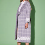 Premium Long Plaid Wrap Coat