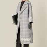 Premium Long Plaid Wrap Coat