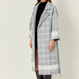Premium Long Plaid Wrap Coat