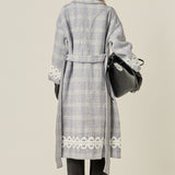 Premium Long Plaid Wrap Coat