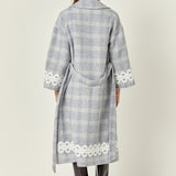 Premium Long Plaid Wrap Coat