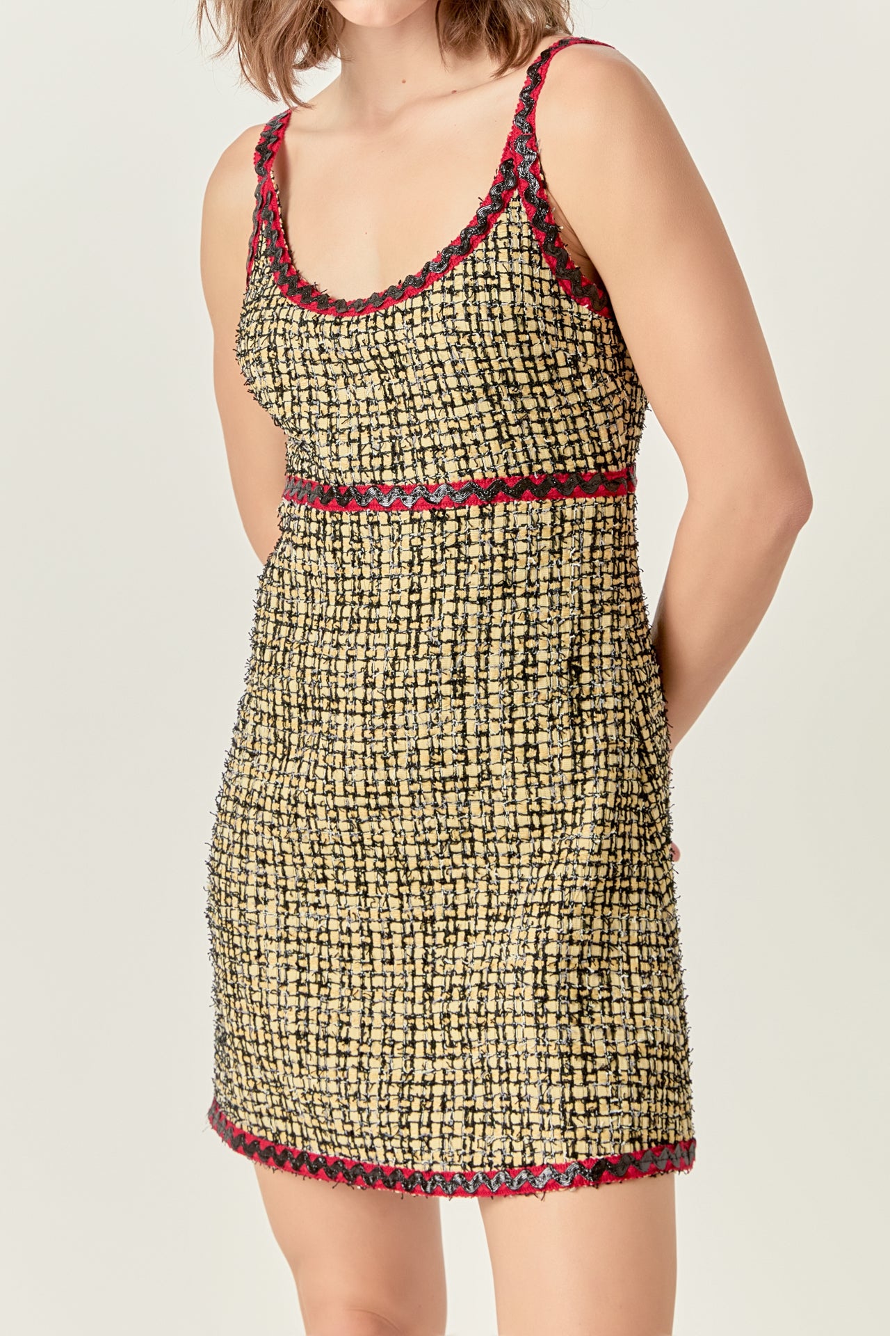 Premium Tweed Mini Dress – English Factory