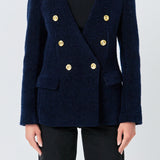 Structured Lapeless Textured Jacket
