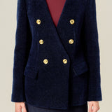 Structured Lapeless Textured Jacket