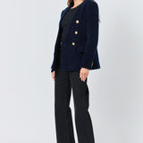 Structured Lapeless Textured Jacket