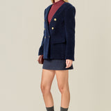 Structured Lapeless Textured Jacket