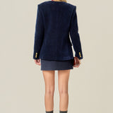 Structured Lapeless Textured Jacket