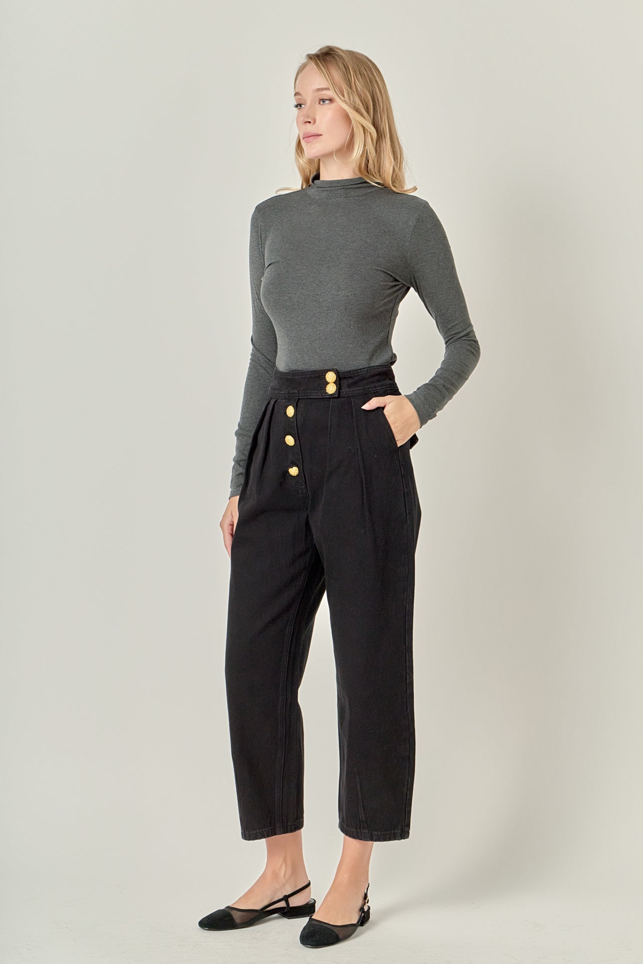 Premium Denim Cropped Trousers – English Factory