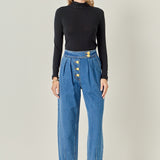 Premium Denim Cropped Trousers