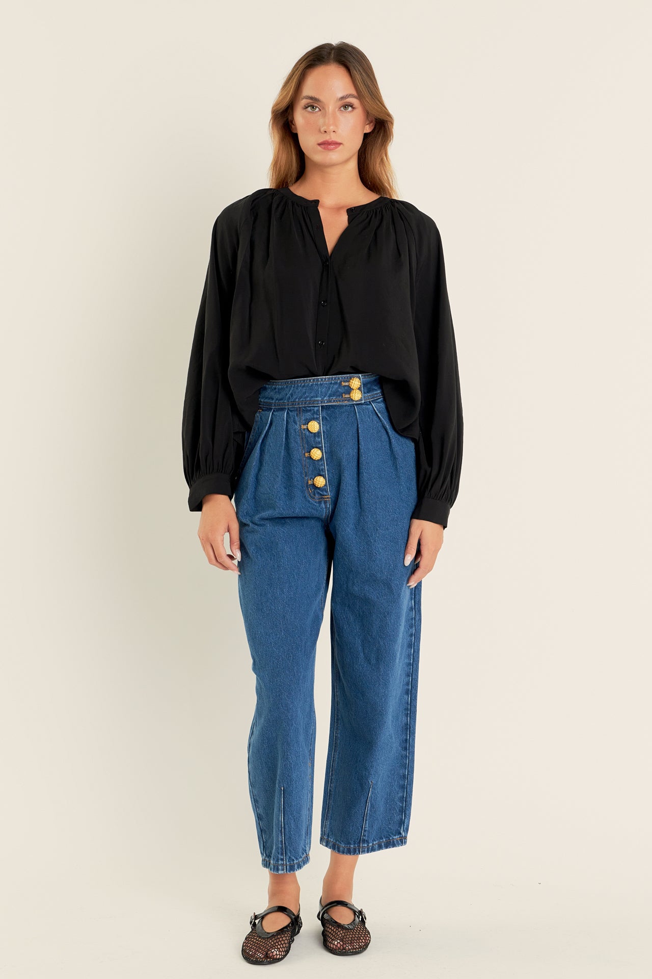 Premium Denim Cropped Trousers
