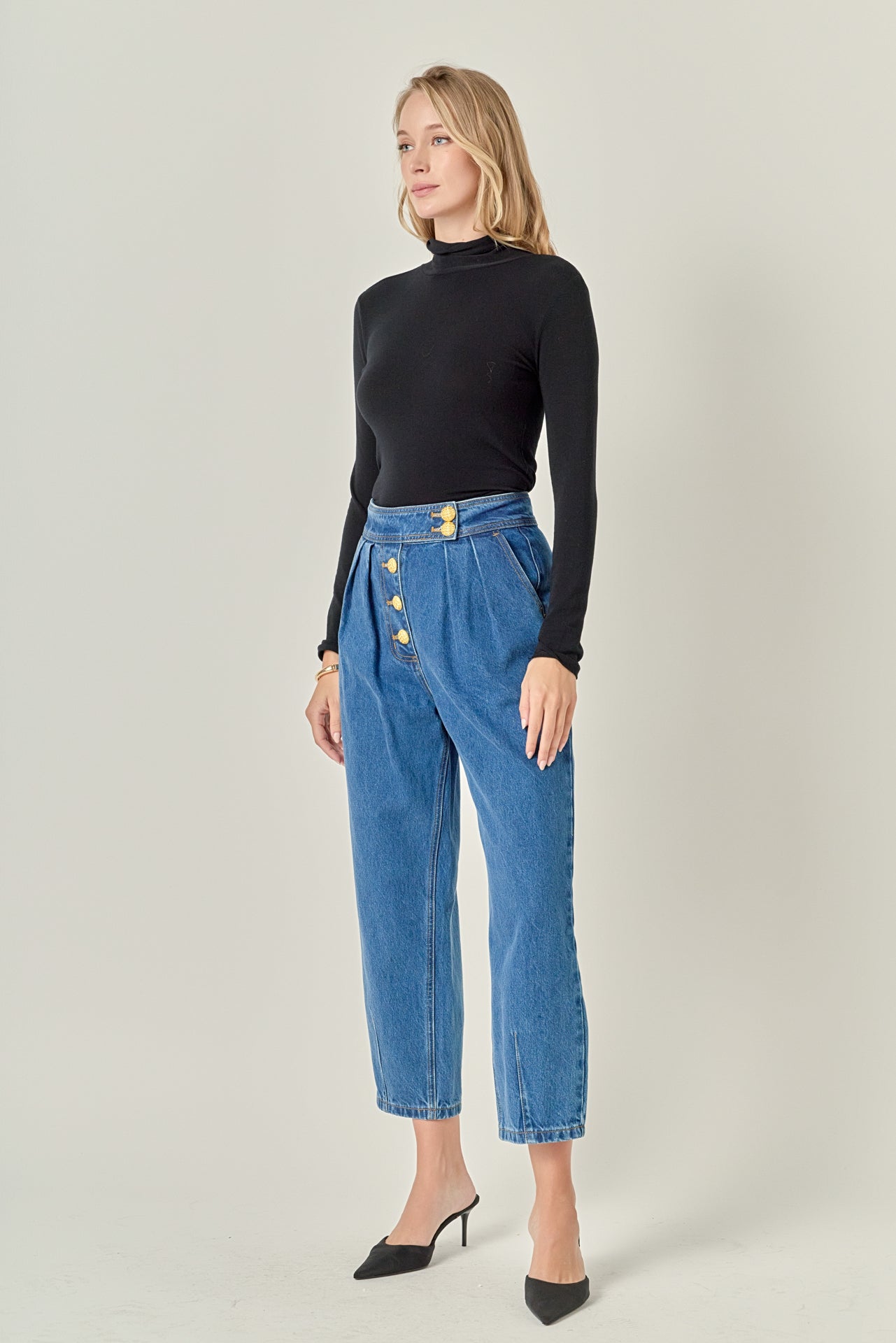 Premium Denim Cropped Trousers – English Factory