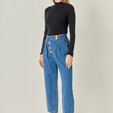 Premium Denim Cropped Trousers