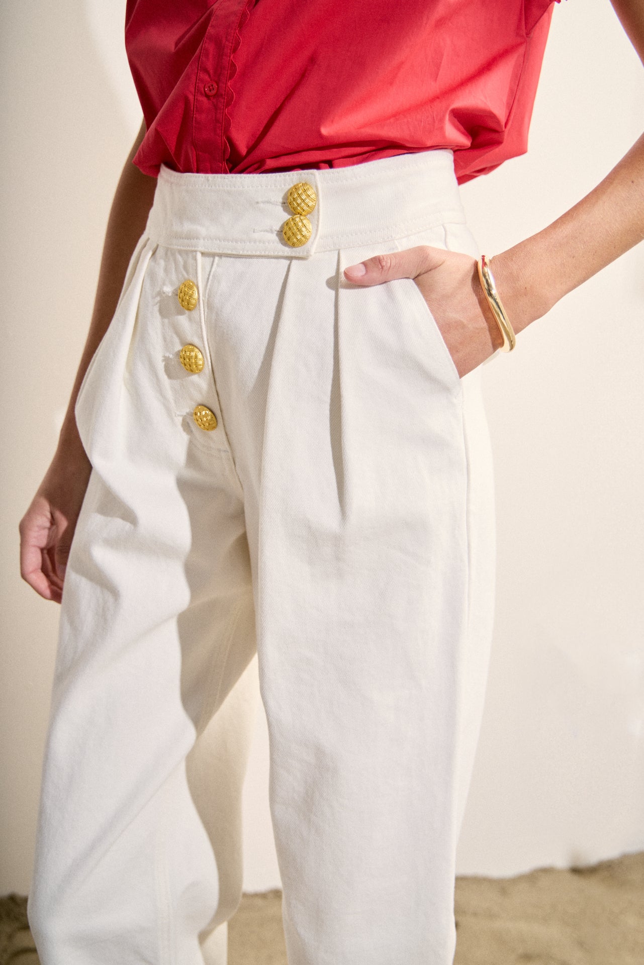 Premium Denim Cropped Trousers – English Factory