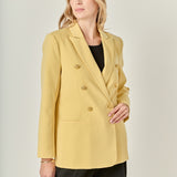 Gold Buttoned Structured Blazer