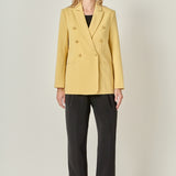 Gold Buttoned Structured Blazer