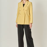 Gold Buttoned Structured Blazer