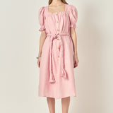 Linen Dress with Tie- Sold Out