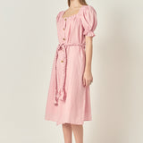 Linen Dress with Tie- Sold Out