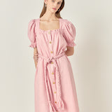 Linen Dress with Tie