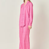 Printed Satin Wide Leg Pants