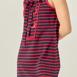 Striped Knit Lace Up Dress