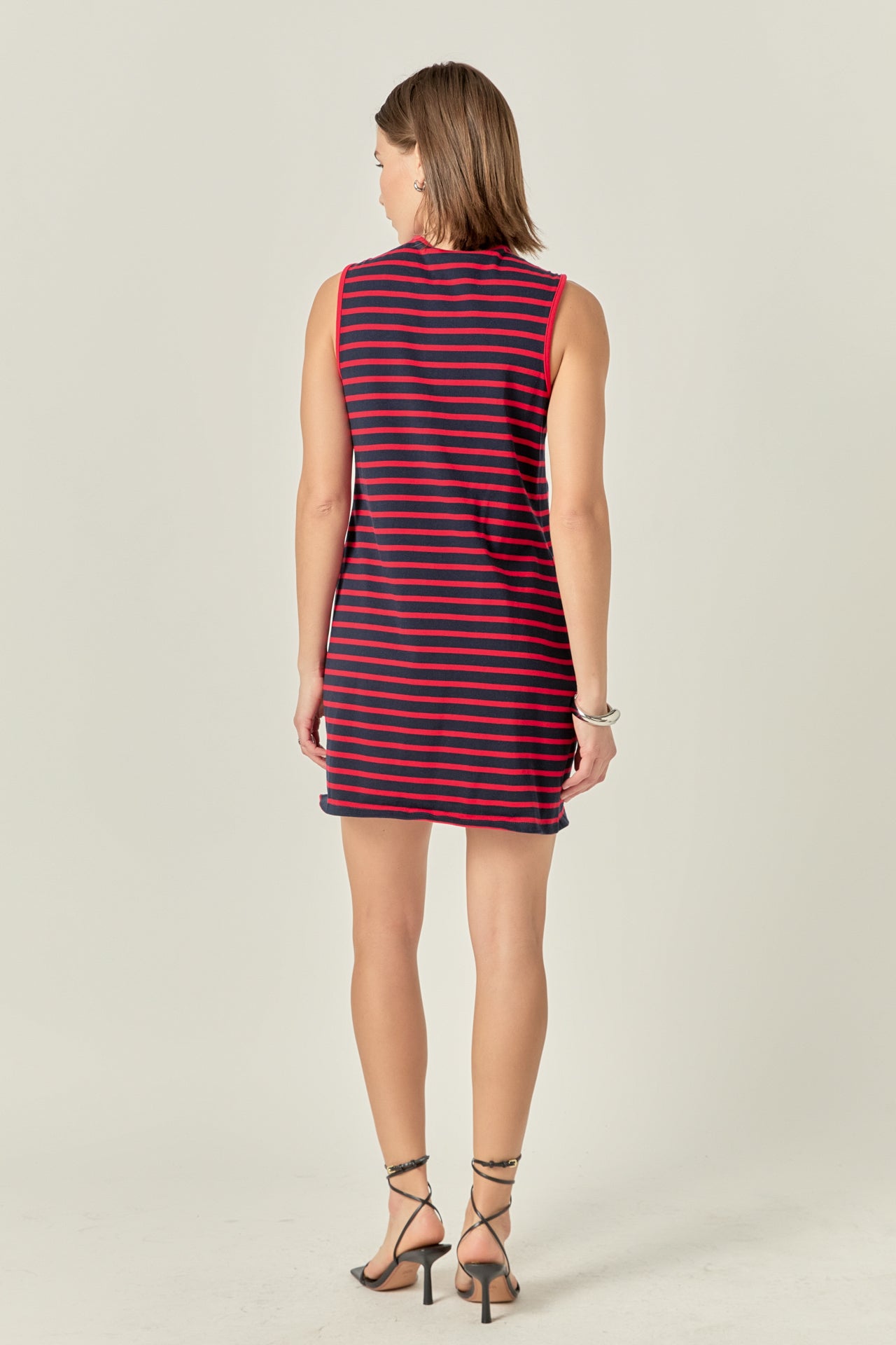 Striped Knit Lace Up Dress English Factory Striped Knit Lace Up Dress English Factory